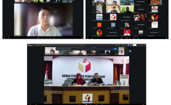 Rapat Evaluasi Divisi Humas bagi Bawaslu Kabupaten/Kota se-Kalimantan Tengah yang dilaksanakan oleh Bawaslu Provinsi Kalimantan Tengah via Zoom, Jumat (14/08/2026)