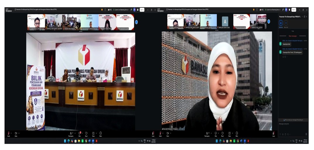 Kegiatan Peresmian Tim Kelompok Kerja (POKJA) Pencegahan dan Penanganan Kekerasan Seksual (PPKS) diselenggarakan oleh Bawaslu Provinsi Kalimantan Tengah secara daring melalui Zoom Meeting pada Kamis (06/08/2026)