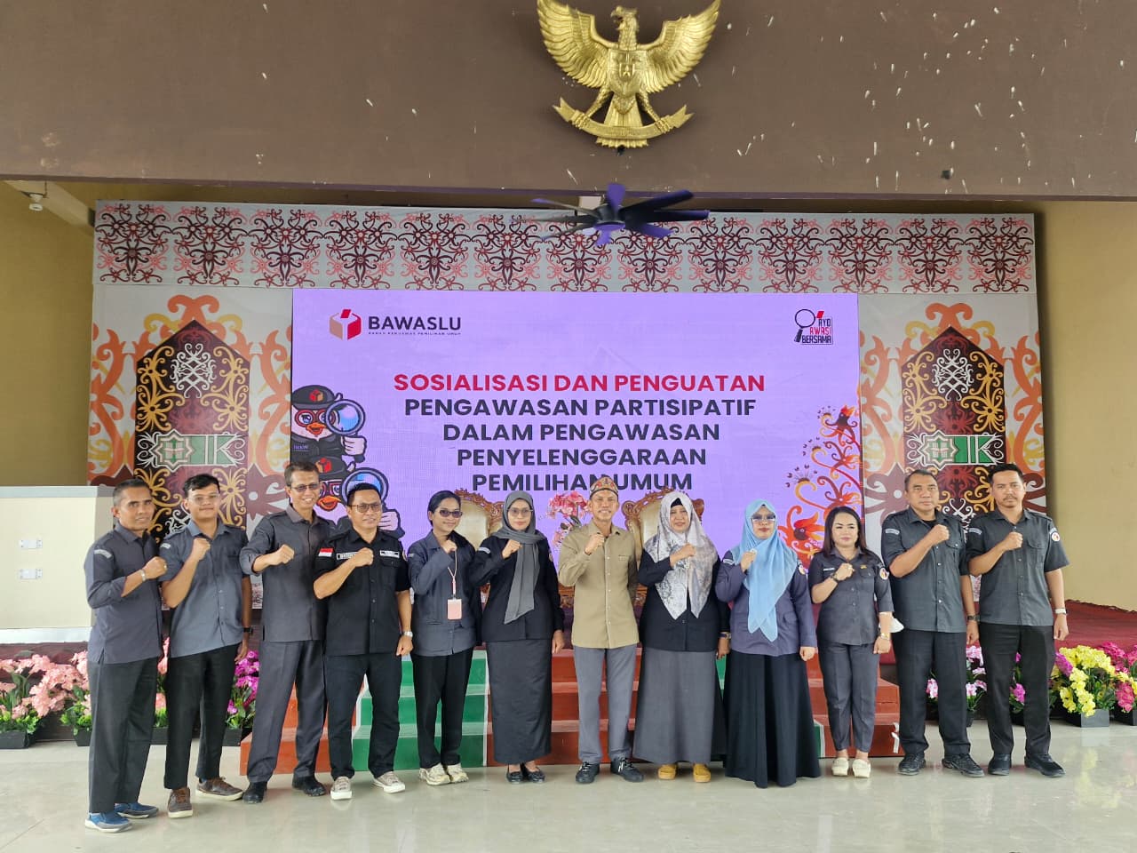 Sosialisasi dan Penguatan Pengawasan Partisipatif dalam Penyelenggaraan Pemilu di Aula Hasanka Boarding School, Senin (24/8/2026)