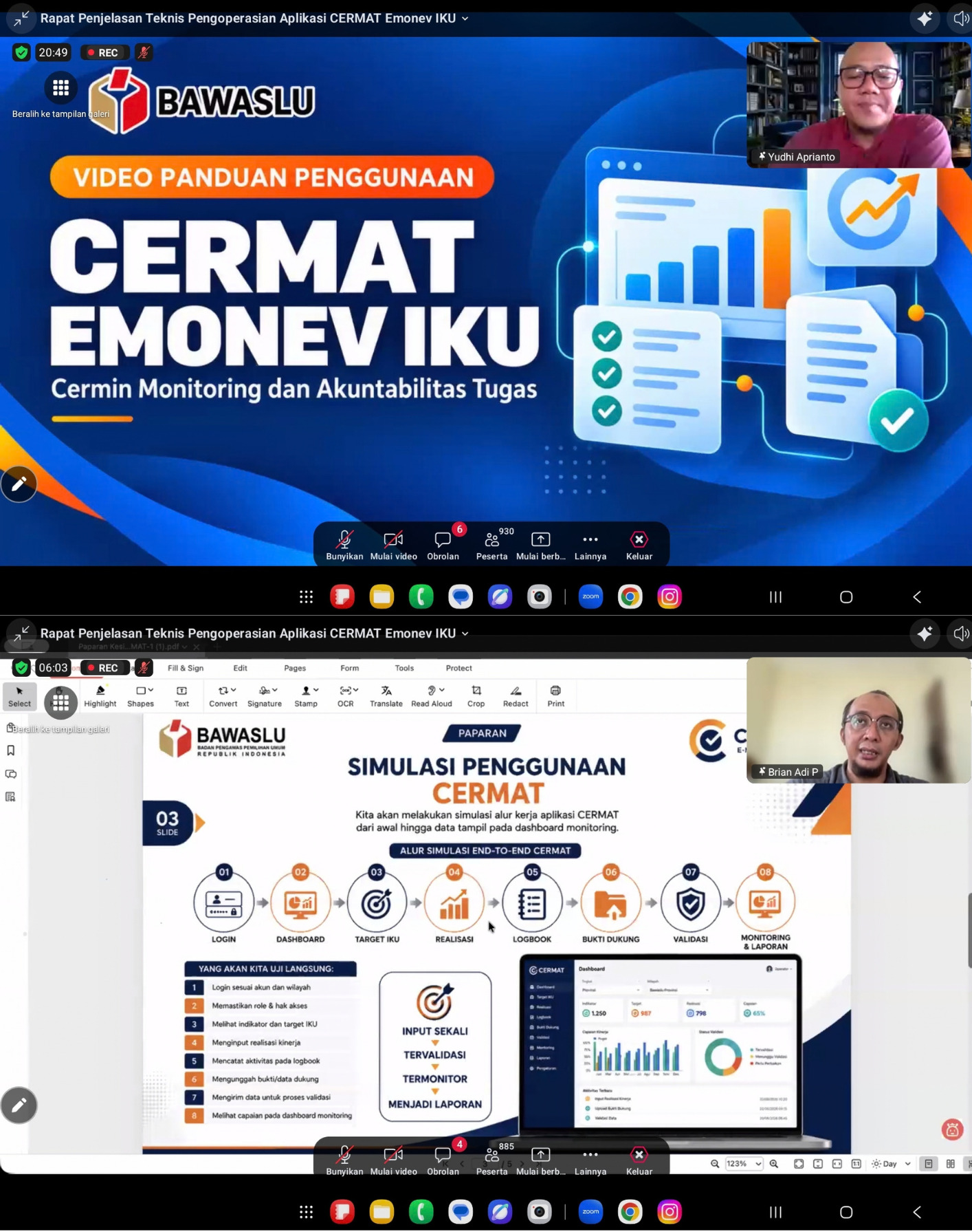 BAWASLU KOTA PALANGKA RAYA IKUTI PENJELASAN TEKNIS APLIKASI CERMAT E-MONEV IKU 2026 DEMI PENGAWASAN PEMILU YANG AKUNTABEL