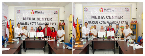 Penandatanganan Perjanjian Kerjasama (PKS) antara Bawaslu Kota Palangka Raya dan Organisasi Kepemudaan di Kota Palangka Raya, Rabu (29 Juli 2026)