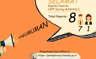 Pengumuman Peserta yang Lulus SKPP Daring dari Wilayah Kota Palangka Raya