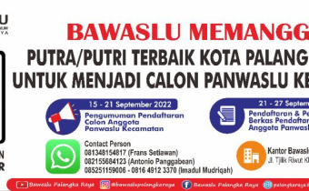 Bawaslu Kota Palangka Raya Buka Pendafaran Panwaslu Kecamatan