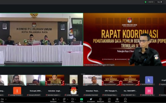 Bawaslu Kota Palangka Raya mengikuti Rapat Koordinasi Pemutakhiran Data Pemilih Berkelanjutan (PDPB) yang digelar oleh KPU Kota Palangka Raya via daring (zoom)