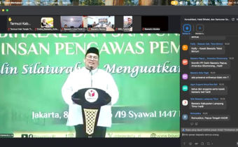 Rapat Konsolidasi, Halal Bihalal, dan Santunan Sosial Insan Pengawas Pemilu yang digelar oleh Bawaslu RI secara daring melalui Zoom Meeting, Rabu (08/04/2026).