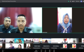 Rapat Koordinasi (Rakor) Persiapan Pendidikan Pengawas Partisipatif (P2P) yang dilaksanakan secara daring melalui Zoom, Selasa (21/04/2026)