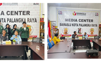 BAWASLU KOTA PALANGKA RAYA TERIMA LIMA MAHASISWA MAGANG DARI UIN DAN UPR