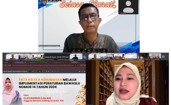 PERKUAT LITERASI HUKUM KEHUMASAN, BAWASLU KOTA PALANGKA RAYA IKUTI KAJIAN "SELASA HARATI" SERI 10