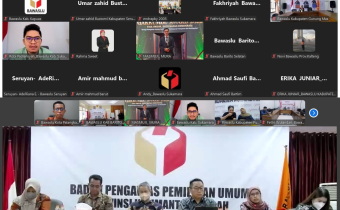 PERKUAT AKUNTABILITAS KINERJA, BAWASLU KOTA PALANGKA RAYA IKUTI RAKOR APLIKASI E-MONEV IKU PENGAWAS PEMILU